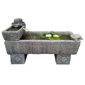 Shengye granito che scorre fontana d'acqua vecchia pietra attraverso fontana di marmo per interni ed esterni B & B decorazione del giardino dell'hotel