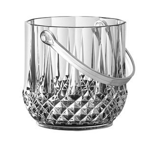 Seau à glace en acrylique transparent avec texture diamantée, refroidisseur de boissons à poignée amovible pour outils de bar, buffet d'hôtel et fournitures de fête - Product Image 5