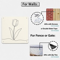 Tableau mural en aluminium motif tulipe, impression artistique carrée 20 cm