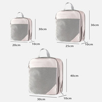 Cubes de compression en maille visible, ensemble de 4 pièces, ensemble d'organisateurs de voyage imperméables pour vêtements, sacs de rangement extensibles pour bagages