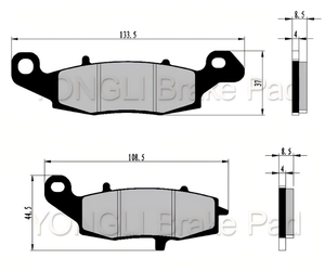 Pastillas de freno delanteras de disco semimetálicas FA229 YONGLI para Kawasaki VN <span class=keywords><strong>2000</strong></span> [09-13]-1 año de garantía - Product Image 6