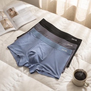 Ropa Interior Masculina de Diseño, Logotipo Personalizado OEM, Calzoncillos <span class=keywords><strong>Boxer</strong></span> de Punto Transpirables y Ecológicos de Alta Calidad con Spandex y Corte Medio - Product Image 6