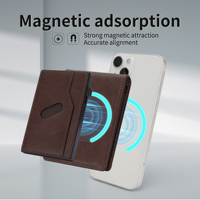 Portefeuille homme personnalisé en cuir PU fin avec puce de suivi GPS, porte-cartes magnétique détachable en aluminium, portefeuille homme