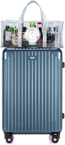 Sac de plage transparent personnalisé pour femmes, grand sac fourre-tout avec fermeture éclair, trousse de toilette en PVC, pochette portable imperméable - Product Image 3