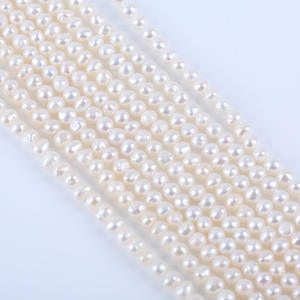 Perlas Rosadas Naturales de Agua Dulce de 5-6 mm, Forma Ovalada, Perforadas, Semiterminadas, Materiales para Joyería DIY, Directo de Fábrica - Product Image 4