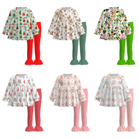 Ensemble deux pièces pour bébé fille, imprimé animal personnalisé, pantalon à volants, manches longues, respirant, automne-hiver, Noël
