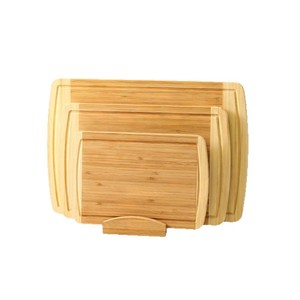Juego de 3 tablas de cortar de bambú Four Directions con soporte, tablas de picar rectangulares para uso en la cocina - Product Image 5