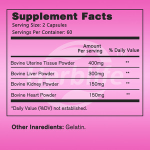 Suplemento de Órganos de Res para Mujeres, Personalizable, Venta Caliente OEM, Apoya la Energía y la Salud General de la Mujer, 120 Cápsulas - Product Image 3