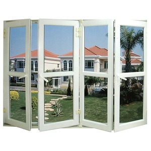 Franse Stijl Grote Pvc Bi-Fold Deur Standaard Formaat Waterdichte Glasvezel Scherm Gaas Voor Entree Villa Hotel - Product Image 1