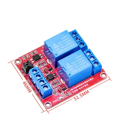 12V 2 Channel Relay Module 12V Relay Module with Optocoupler Isolation Supports High and Low Trigger