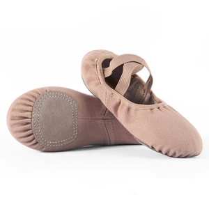 Chaussons de <span class=keywords><strong>danse</strong></span> classique marron pour filles, avec bande élastique, semelle fendue entièrement extensible, toile, semelle intérieure en cuir véritable souple, caoutchouc ZIWA - Product Image 5