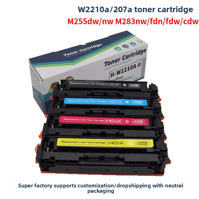 Compatible Color Toner Cartridges for HP 206A/207A/W2110A-W2113A with 1350 BK & 1250 CMY Yield