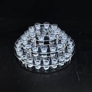 Porte-vin moderne à 3 niveaux en acrylique transparent portable - Étagère de présentation empilable pour les fêtes, les mariages, les KTV - Product Image 3