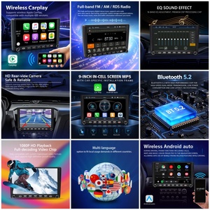 Lecteur MP5 pour voiture avec écran In-Cell de 9 pouces, CarPlay sans fil, Android Auto, OEM, ODM, DSP 16 bandes, <span class=keywords><strong>commande</strong></span> <span class=keywords><strong>au</strong></span> <span class=keywords><strong>volant</strong></span>, <span class=keywords><strong>autoradio</strong></span> - Product Image 3