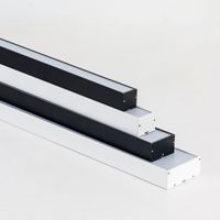Luminaire LED moderne suspendu au plafond Lustres linéaires 24w pour salle à manger îlot de cuisine Table de billard Bar Couleur noire