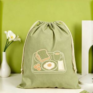 Sac à dos en toile recyclée écologique, sac de rangement portable réutilisable pour les courses quotidiennes au marché - Product Image 2