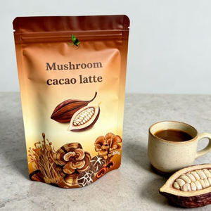 Custom Printing Food Grade Stand Up <b>Bag</b> <b>Resealable</b> Ziplock <b>Plastic</b> Mylar Pouch For Coffee Bean Cocoa Latte Food Snack - Product Image 2