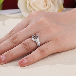 Anillo de oro blanco sólido de 18 quilates de calidad superior de lujo personalizado, anillo de diamantes blancos naturales semimontados, delicado y fino para fiestas de bodas - Product Image 2