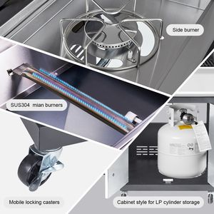 Parrillas para barbacoa, parrilla de acero inoxidable para exteriores de propano, parrillas para barbacoa de 6 quemadores con estufa de Gas lateral - Product Image 2