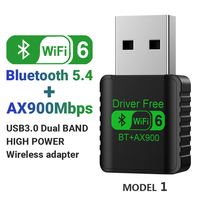 AX900 WiFi 6 USB Adapter with BT 5.4 900Mbps Dual Band 2.4G/5G Wireless Receiver 2-in-1 USB WiFi Dongle for Desktop PC Laptop