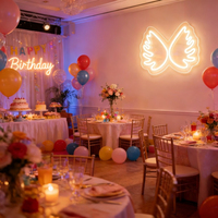 Letrero LED de Neón con Alas de Ángel, Luz de Pared Atenuable, Decoración Romántica para el Hogar, Dormitorio, Boda, Fiesta, Regalo Ideal para Parejas