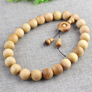Perles en bois de cyprès Taihang Cliff, rondes de 15mm, 24 pièces, pour la fabrication de colliers, artisanat en bois - Product Image 3