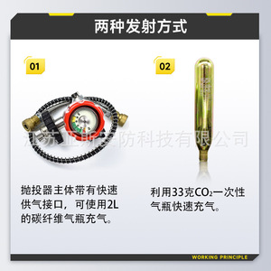 Lanceur de grenades extinctrices portables Yasyan, lanceur manuel original pour la lutte contre les incendies et le sauvetage à l'eau, poudre sèche - Product Image 4