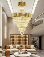 Lustres en Cristal K9 Modernes LED de Luxe, Grande Suspension Décorative Personnalisée pour Hall d'Hôtel et Plafond d'Escalier