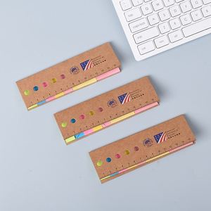 Juego de Notas Adhesivas Personalizadas con Logotipo Impreso, con Regla y Cubierta de Papel Kraft, Regalo Promocional para Estudiantes y Profesores - Product Image 1