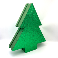 Calendrier de l'Avent en carton de luxe avec logo personnalisé, nouveau design, forme d'arbre de Noël doré, petite boîte de rangement avec couvercle et base