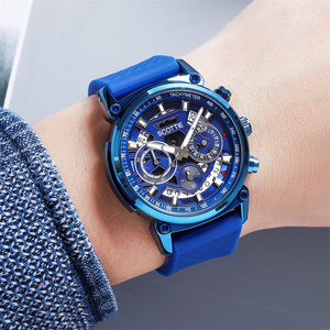 Scottie 3006c tùy chỉnh đầy đủ tính năng mới của người đàn ông da Thạch Anh ngày xem Nam Đồng hồ cổ điển Nhật Bản Phong Trào Đồng hồ cho nam giới sang trọng - Product Image 3