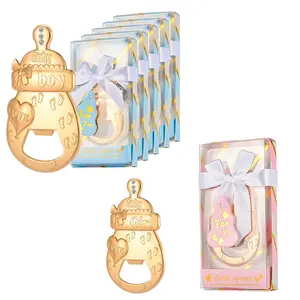 Baby Boy Girl Gold Feeder Openers Feeding Bottle Opener Gift for Baby Shower Baptism Party Guests Favor