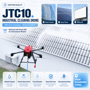 Drone de nettoyage automatique haute vitesse à pulvérisation d'eau haute pression pour le lavage des immeubles commerciaux en hauteur, avec alimentation à haut volume - Product Image 1