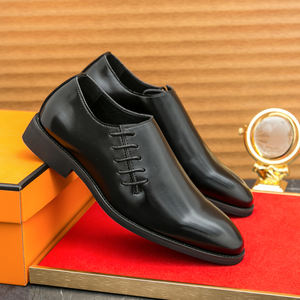 Mocassins élégants britanniques pour homme, chaussures en cuir noires et marron pour mariage, à lacets, pour le bureau et les occasions formelles, automne-hiver - Product Image 2