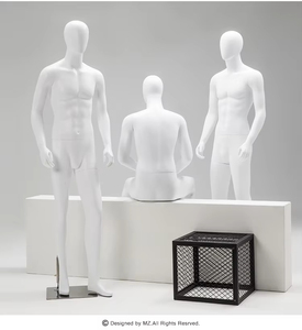 Mannequin <span class=keywords><strong>homme</strong></span> corps entier noir et blanc pour <span class=keywords><strong>magasin</strong></span> de vêtements, présentoir de costume masculin en position debout - Product Image 1