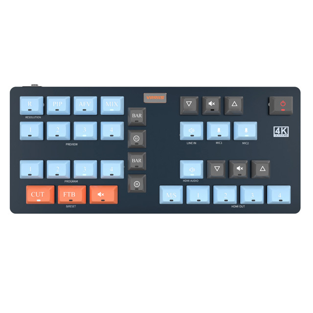 Mini 4 Channel HDMI Video Audio Switcher Mixer Live Streaming USB C Video Record UVC PC for BMD Av matrix PTZ Camera DSLR