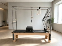 Appareil de Pilates 3-en-1 Premium en Érable, Ensemble Complet Personnalisable pour Studios de Fitness Commerciaux