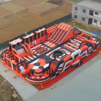 Parc de jeux gonflable commercial géant Hnkidsfun 2025 pour l'intérieur et l'extérieur, château gonflable en bâche PVC, capacité 3000 kg