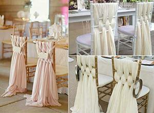 Blush Hồng Bridal vòi hoa sen bé tắm 5 Piece shahon ghế Sash trắng voan chivari ghế Sash cho ghế - Product Image 2