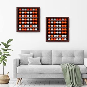 Vitrina de Exhibición de Pelotas de Golf de Madera de Caoba Ecológica Personalizada de 7 Niveles, con Cerradura, para Montar en la Pared, Moderna, con Fácil Montaje - Product Image 3