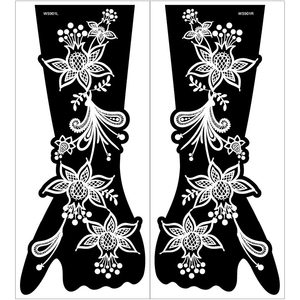 Plantilla de malla calada para tatuajes de henna, diseño para mano y brazo, personalizada, impermeable, temporal, para fiestas - Product Image 3