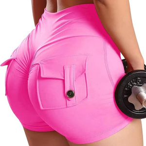 Phụ Nữ Cao Eo Nén V Cắt Scrunch Trở Lại Quần <span class=keywords><strong>Short</strong></span> Với Túi - Product Image 6