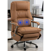 Chaise de bureau de luxe en cuir véritable, design moderne, inclinable avec repose-pieds, confortable pour une longue assise, chaise de patron