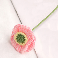 Buket Bunga Poppy Jagung Buatan Tangan Rajutan Crochet Grosir untuk Aksesoris Pakaian, Tas, Dekorasi Pernikahan, dan Rumah