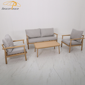 Mobilier <span class=keywords><strong>de</strong></span> jardin moderne Nordic Resort Hotel Ensemble <span class=keywords><strong>de</strong></span> canapés d'extérieur en aluminium avec peinture sur bois et 5 places - Product Image 4