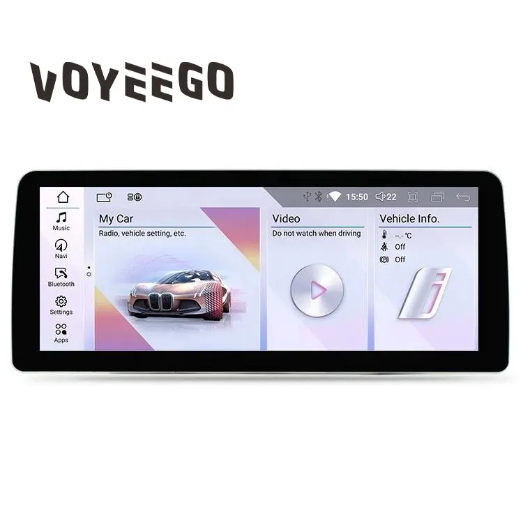 Lecteur DVD de voiture Voyeego 12.3 pouces pour BMW 2/3/4/5/6/7 Series X1 X3 X4 X5 X6 F01 F06 F07 F10 F15 F22 F25 F30 F32 F48 E60 E70 E90