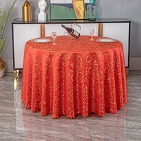 Nappe ronde en tissu jacquard polyester bleu marine fantaisie sur mesure de 120 pouces, motif floral, pour fabricants, mariages, banquets et événements 132