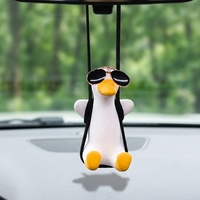 Pendentif de voiture Canard Balançoire Mignon de Dessin Animé, Désodorisant Amusant pour Rétroviseur de Voiture, Modèles Variés