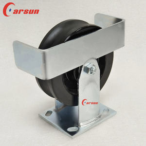 Ruedas Rígidas Industriales de Resina Fenólica y Acero de 5 Pulgadas con Ranura en Forma de U, Protectores de Pies y Rodamientos de Bolas Extra Duros - Product Image 5