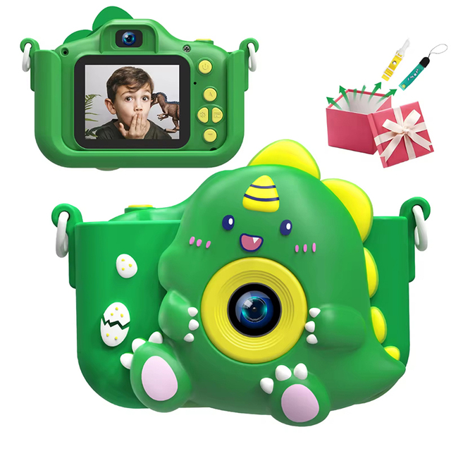 Kids Toy Camera, Children's Selfie Camera with Front and Rear Lens, Puzzle Games, HD Photo Video Recording Cam for Gifts
